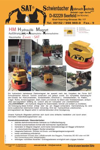 Hydraulik-Abbruch-Magnet ART-1-018 – SAT-Produktbroschüre, Ausführung AK
