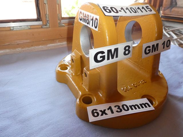 Greifer-Aufnahme-Kopf LIEBHERR GM10 (Etikett: GM 8/GM 10), oben 60-110/115 mm