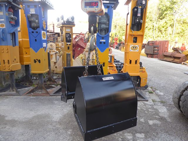 2-Schalen-Hydraulik-Greifer ART-274-001 – Kranwaage zeigt 162 kg, andere Perspektive