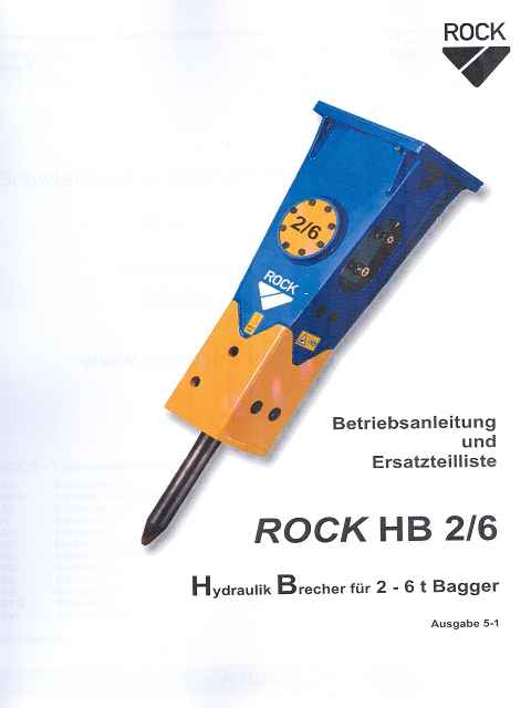 Hydraulikhammer ART-45-006 – ROCK-Betriebsanleitung/Ersatzteilliste HB 2/6, Deckblatt