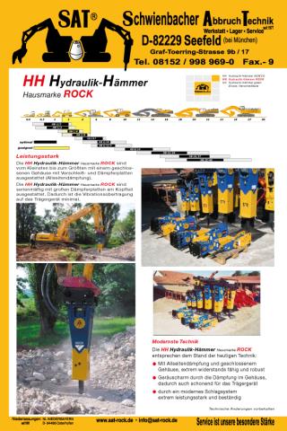Hydraulikhammer ART-45-006 – SAT-Produktbroschüre ROCK Hydraulik-Hämmer Übersicht
