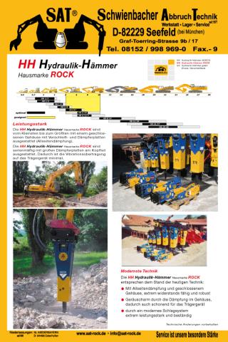 Hydraulikhammer ART-45-008 – SAT-Produktbroschüre ROCK Hydraulik-Hämmer Übersicht