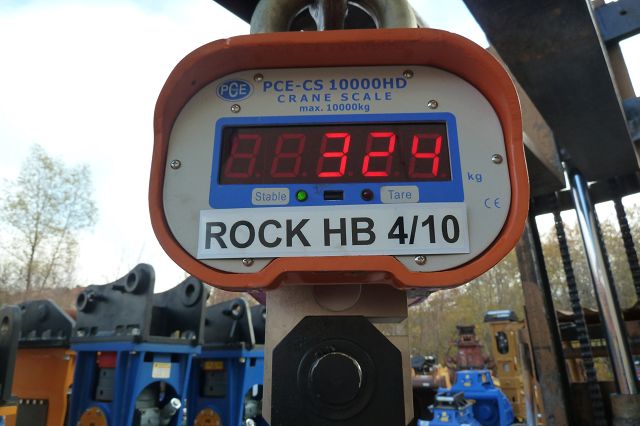 Hydraulikhammer ART-45-008 – Kranwaage-Digitalanzeige, 324 kg, Etikett ROCK HB 4/10