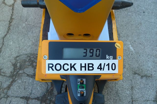 Hydraulikhammer ART-45-008 – Palettenwaage-Digitalanzeige, 390 kg, Etikett ROCK HB 4/10