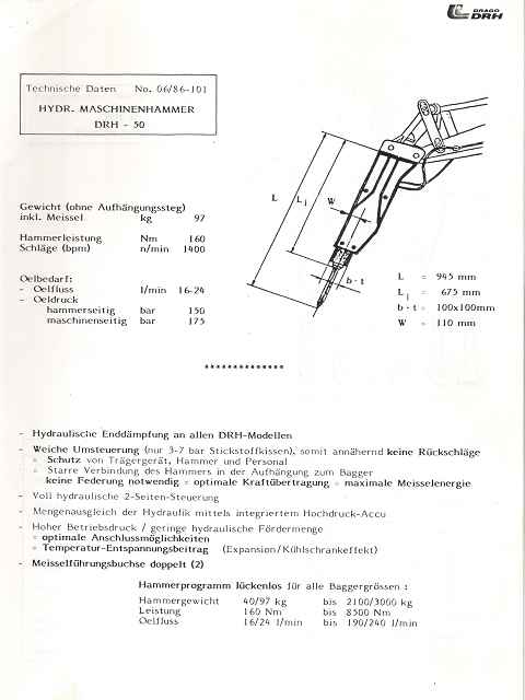 DRAGO DRH 50 – technisches Datenblatt